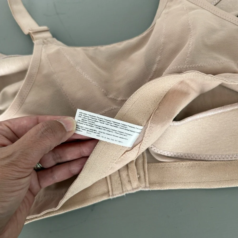 Glamorise Womens Size 50D Magic Lift Front Close Posture Back Wire Free Bra Nude
